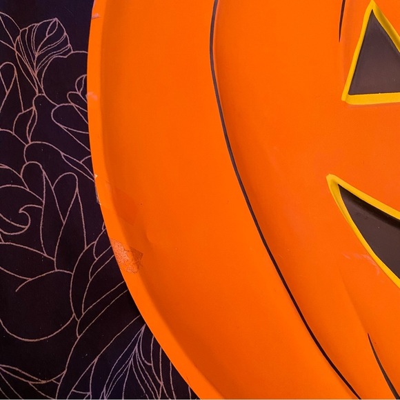 Vintage Halloween Pumpkin with Black Cats Decor plastic large - Picture 7 of 10